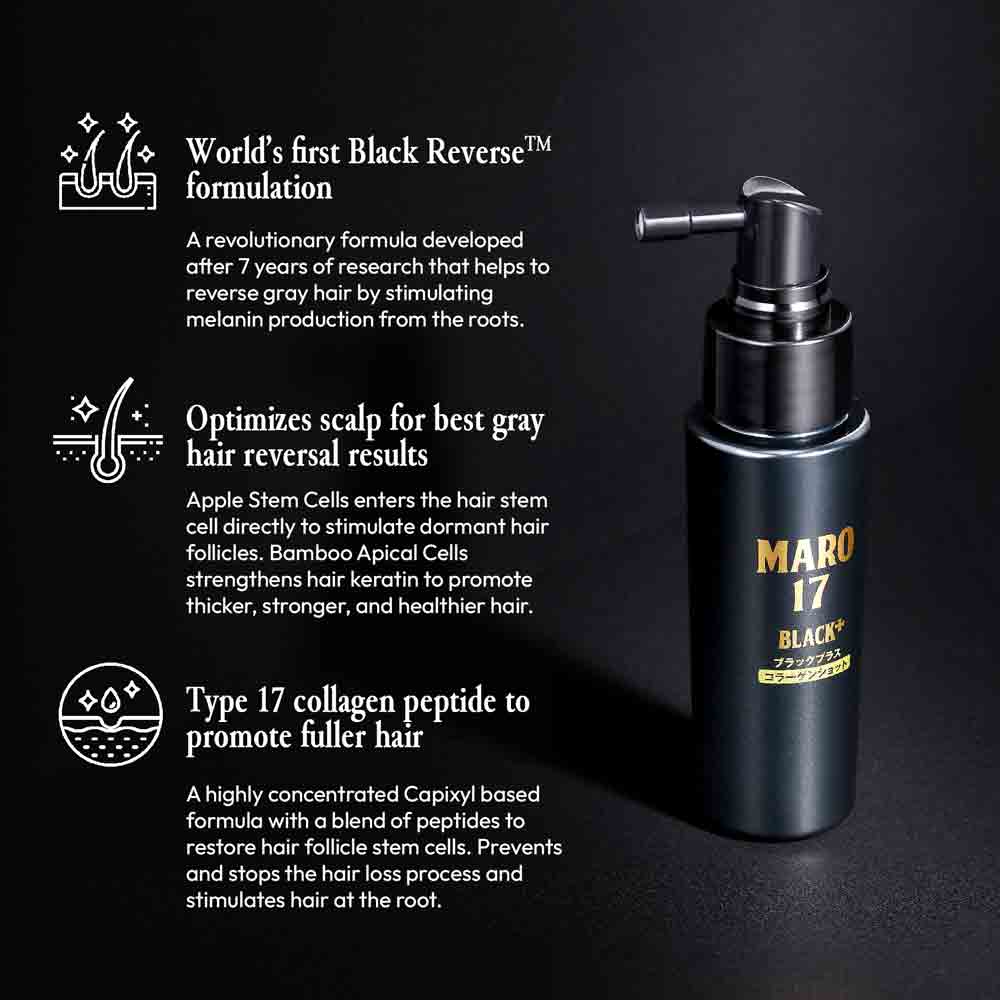 MARO17 Black+ Anti-Gray Shampoo & Collagen Shot Set