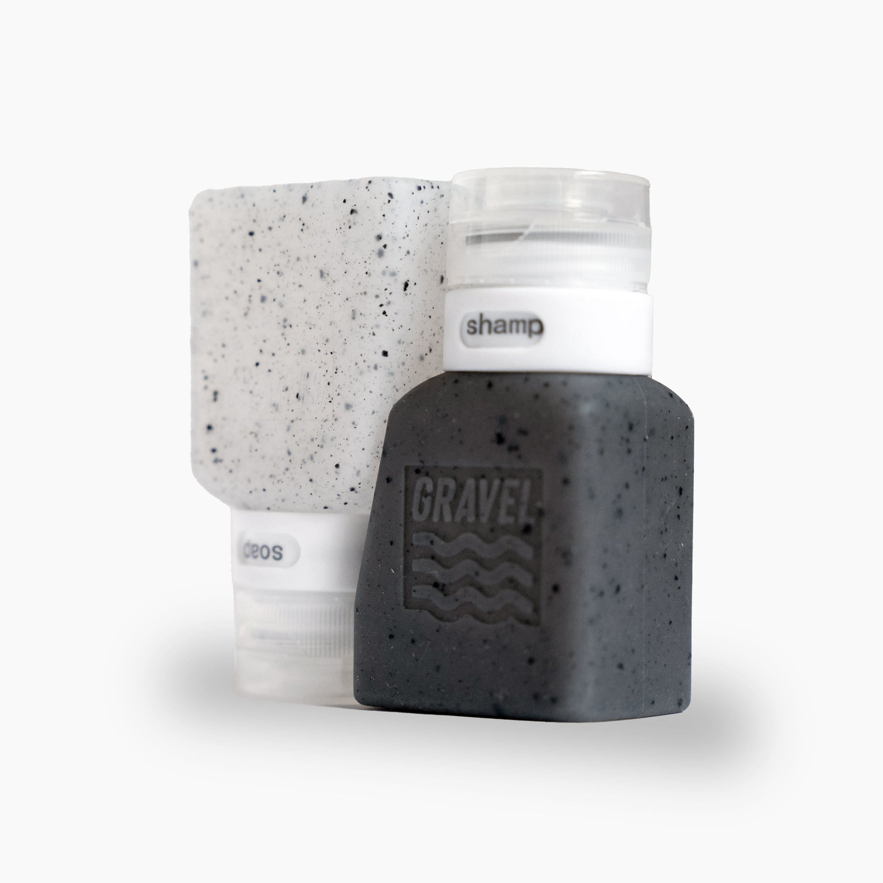 Gravel Travel Bottles Travel Bottles For Liquids 3oz (89 ml) (Two Pack) | Clear & Gray