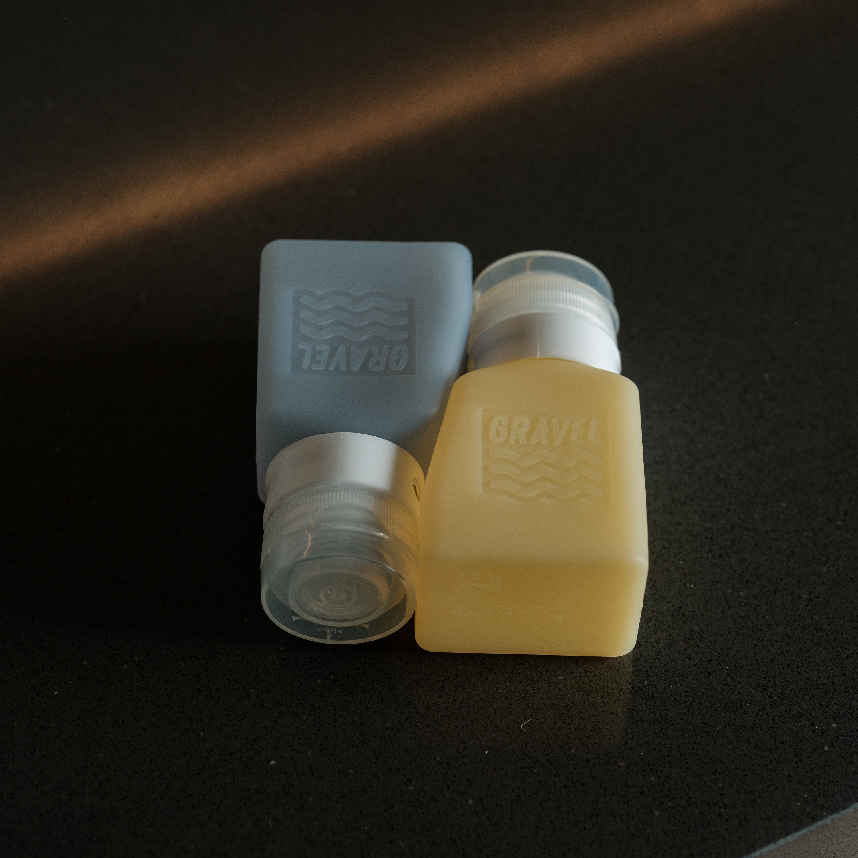 Gravel Travel Bottles Travel Bottles For Liquids 3oz (89 ml) (Two Pack) | Honey & Glacier