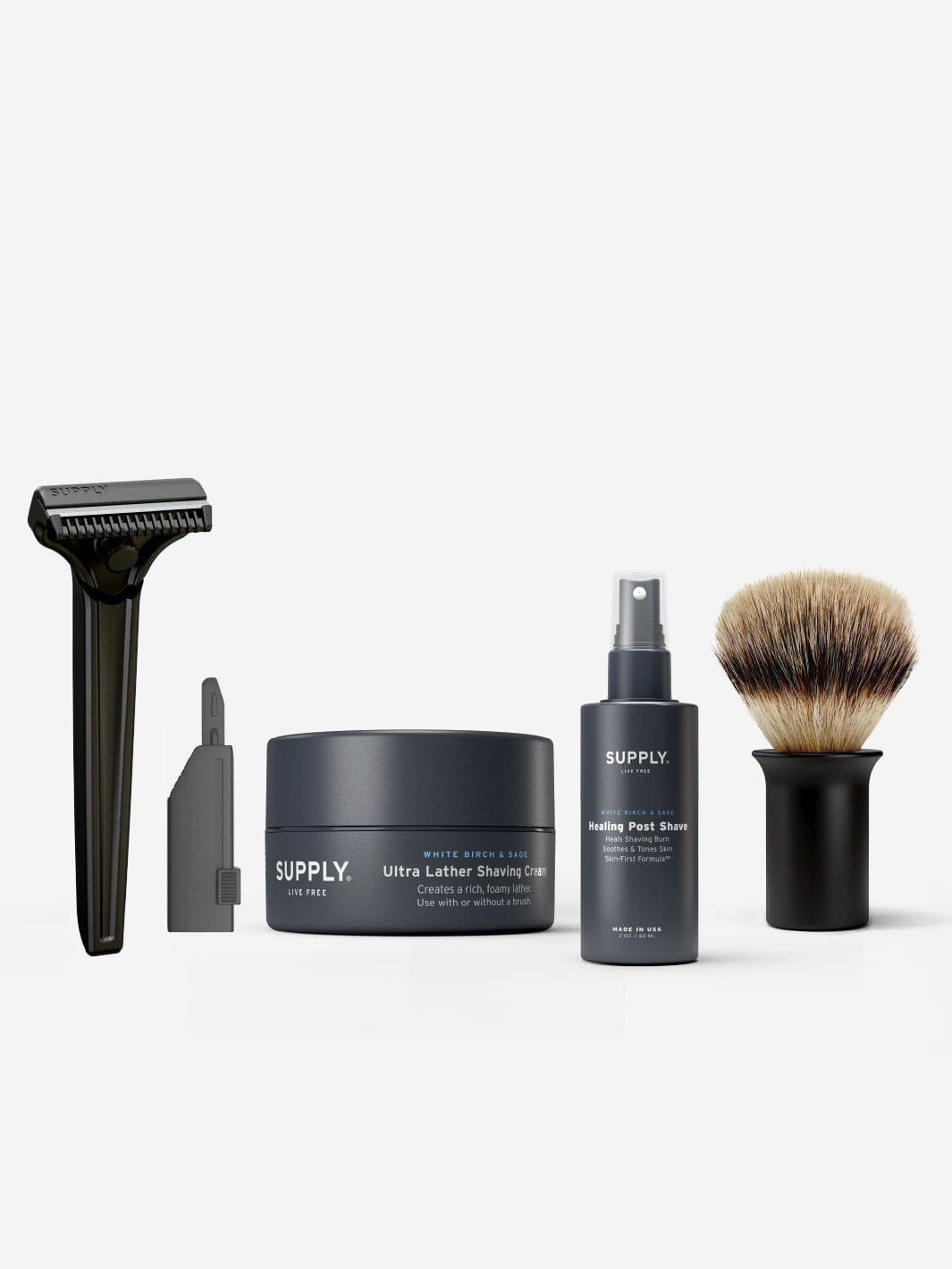 Supply Shaving Bundle Matte Black / Sandalwood & Cedar The SE Starter Set